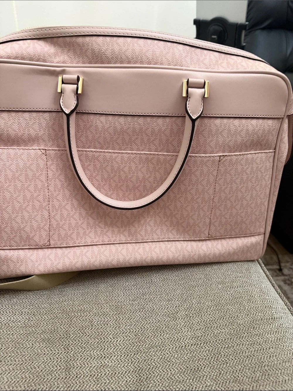 Michael Kors Pink Logo weekender bag